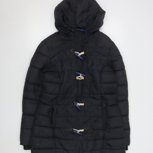 Superdry Women's Black Hooded Duffle Puffer Jacket Size M