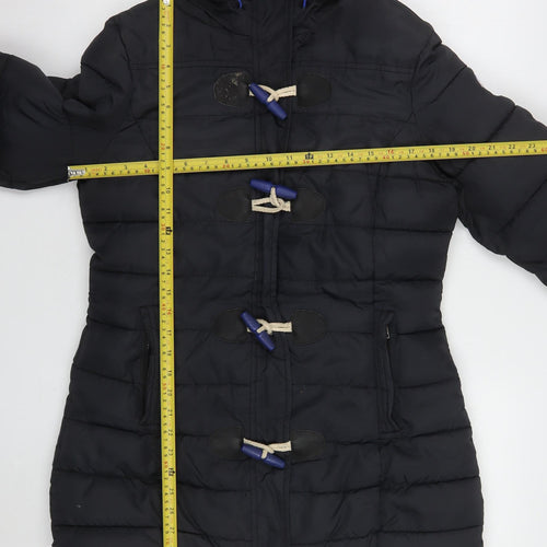 Superdry Women's Black Hooded Duffle Puffer Jacket Size M