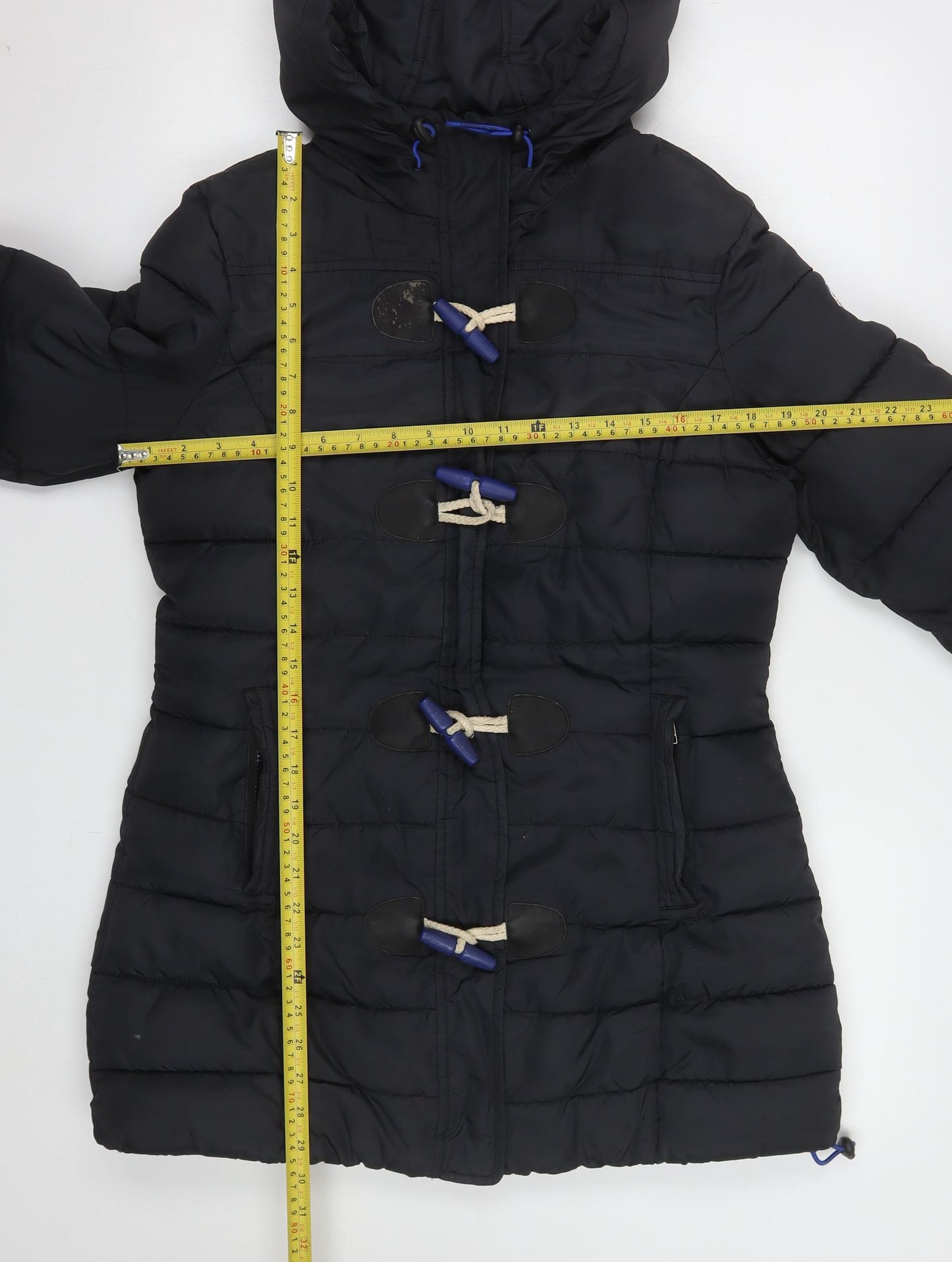 Superdry Women's Black Hooded Duffle Puffer Jacket Size M