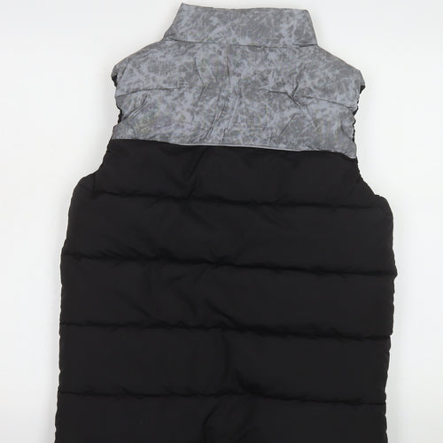 F&F Boys Black Puffer Waistcoat 13-14 Years Lined Insulated Bodywarmer