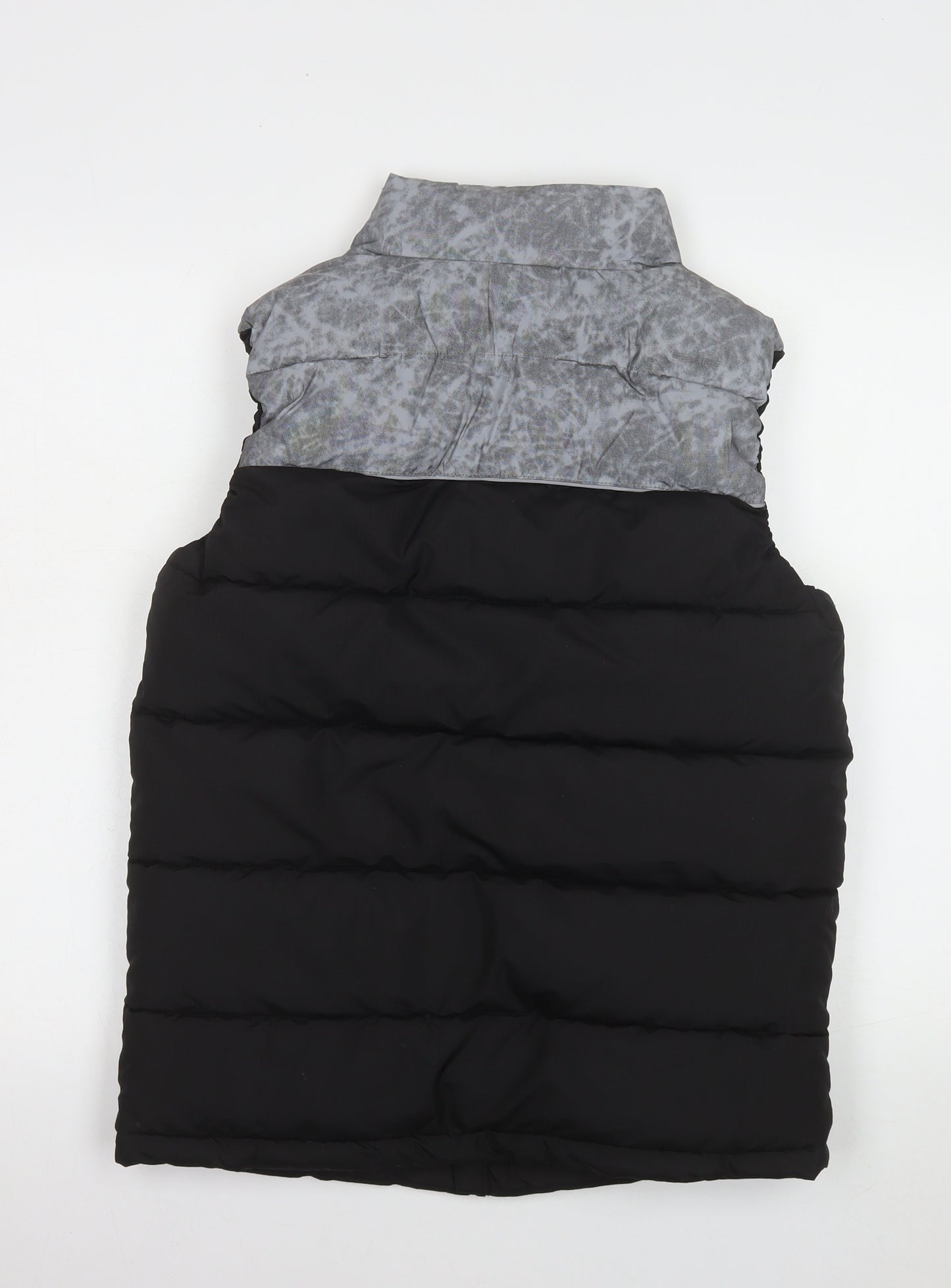F&F Boys Black Puffer Waistcoat 13-14 Years Lined Insulated Bodywarmer