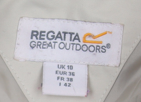 Regatta Womens Beige Hooded Waterproof Long Rain Coat UK 10