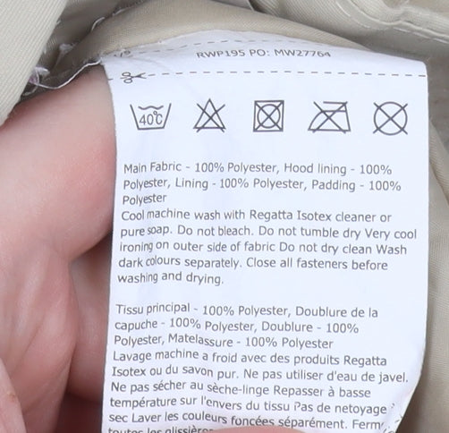 Regatta Womens Beige Hooded Waterproof Long Rain Coat UK 10