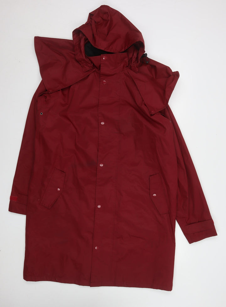 Cotton Traders Womens Red Waterproof Hooded Rain Coat Size M