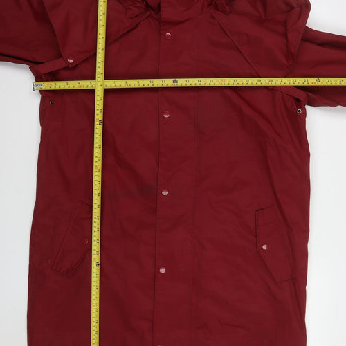 Cotton Traders Womens Red Waterproof Hooded Rain Coat Size M