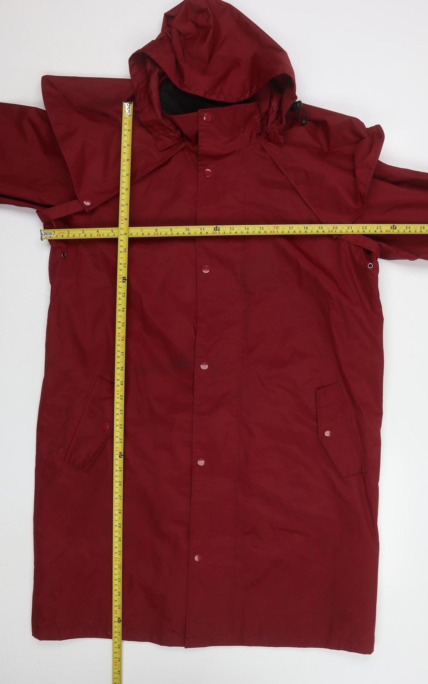 Cotton Traders Womens Red Waterproof Hooded Rain Coat Size M