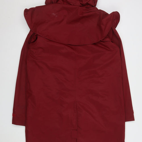 Cotton Traders Womens Red Waterproof Hooded Rain Coat Size M