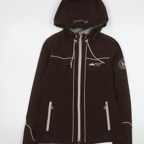 Stone Deek Women's Brown Softshell Hooded Jacket Size S