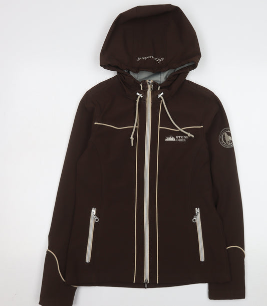 Stone Deek Women's Brown Softshell Hooded Jacket Size S
