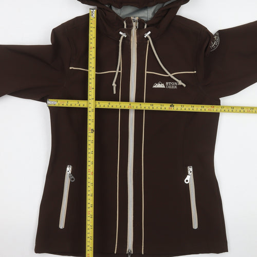 Stone Deek Women's Brown Softshell Hooded Jacket Size S