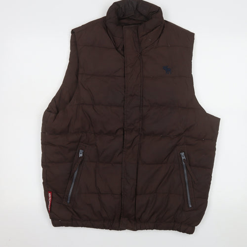 Abercrombie & Fitch Men’s Brown Puffer Waistcoat M Regular Fit