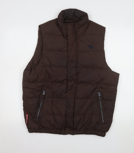 Abercrombie & Fitch Men’s Brown Puffer Waistcoat M Regular Fit