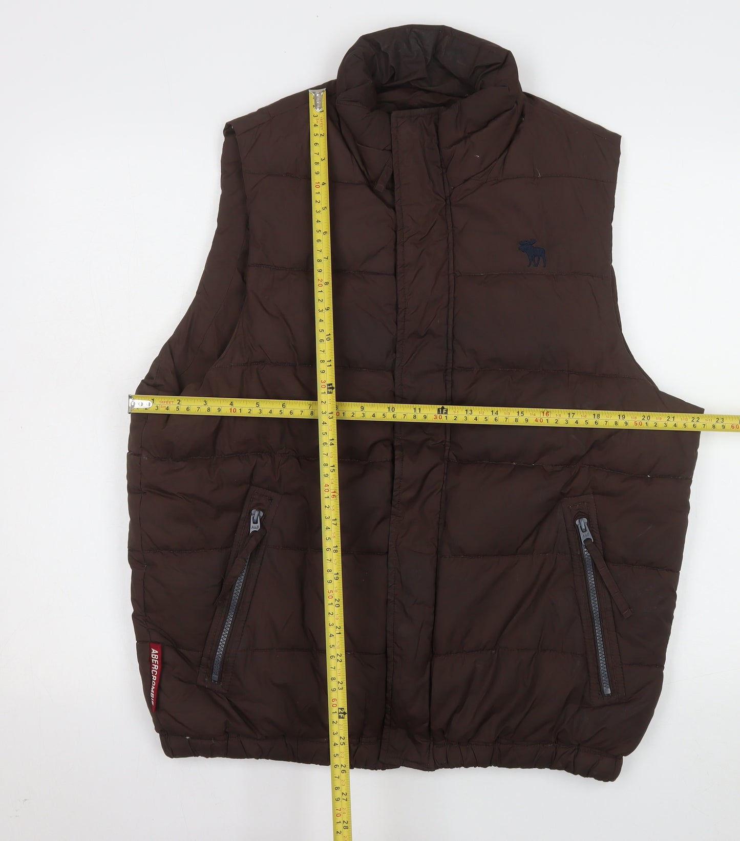Abercrombie & Fitch Men’s Brown Puffer Waistcoat M Regular Fit
