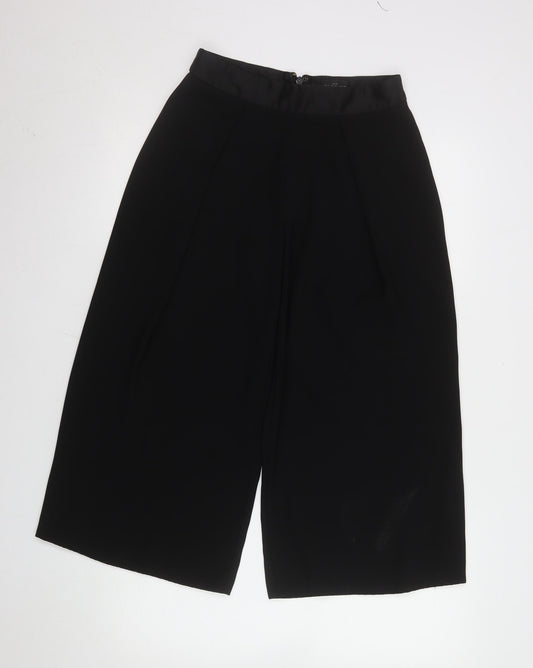 Topshop Petite Black Culottes Wide-Leg Trousers UK 8