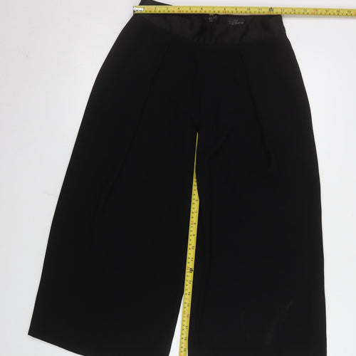 Topshop Petite Black Culottes Wide-Leg Trousers UK 8