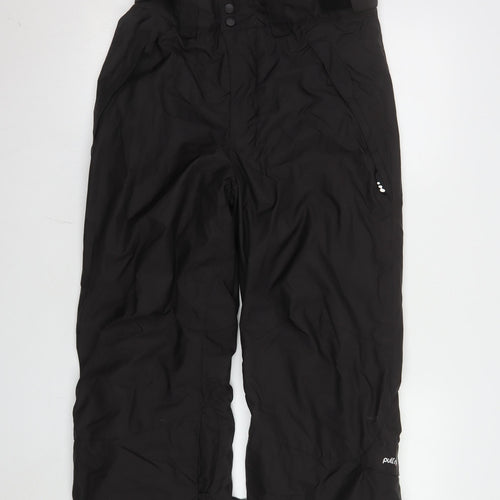 Decathlon Women's Black Waterproof Snow Pants Size 12 Pullnfit Ski Trousers