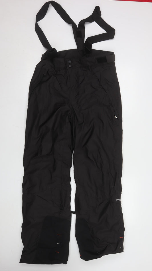 Decathlon Women's Black Waterproof Snow Pants Size 12 Pullnfit Ski Trousers