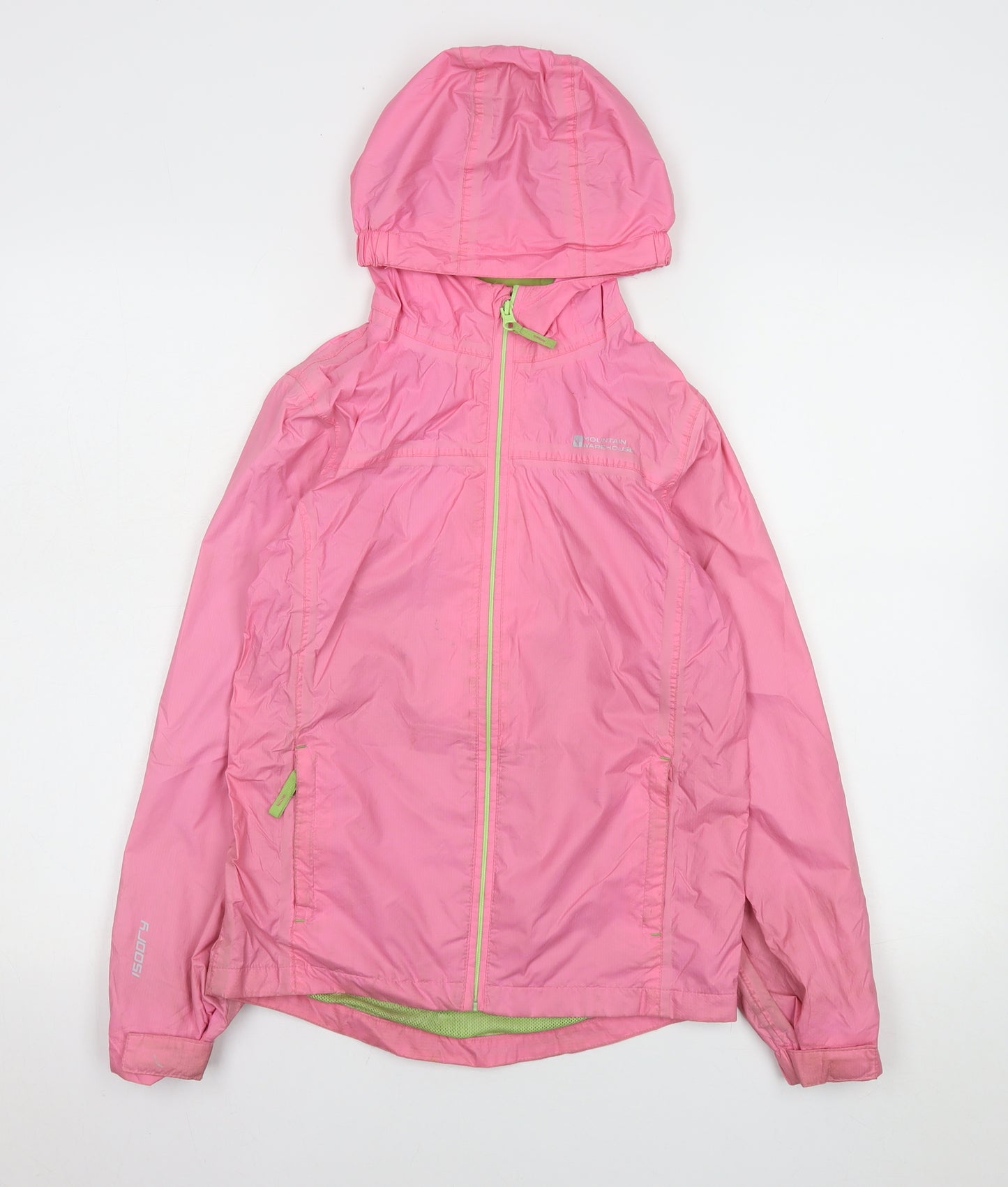 Mountain Warehouse Girls Pink Waterproof Hooded Rain Coat Jacket 11-12 Years