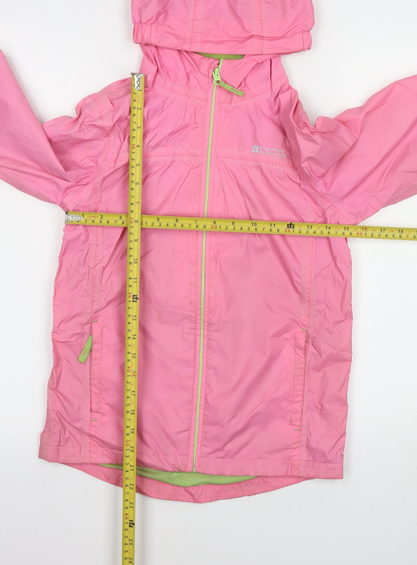 Mountain Warehouse Girls Pink Waterproof Hooded Rain Coat Jacket 11-12 Years