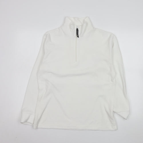 Trespass Women White Fleece 1/2 Zip Pullover Sweatshirt Size L
