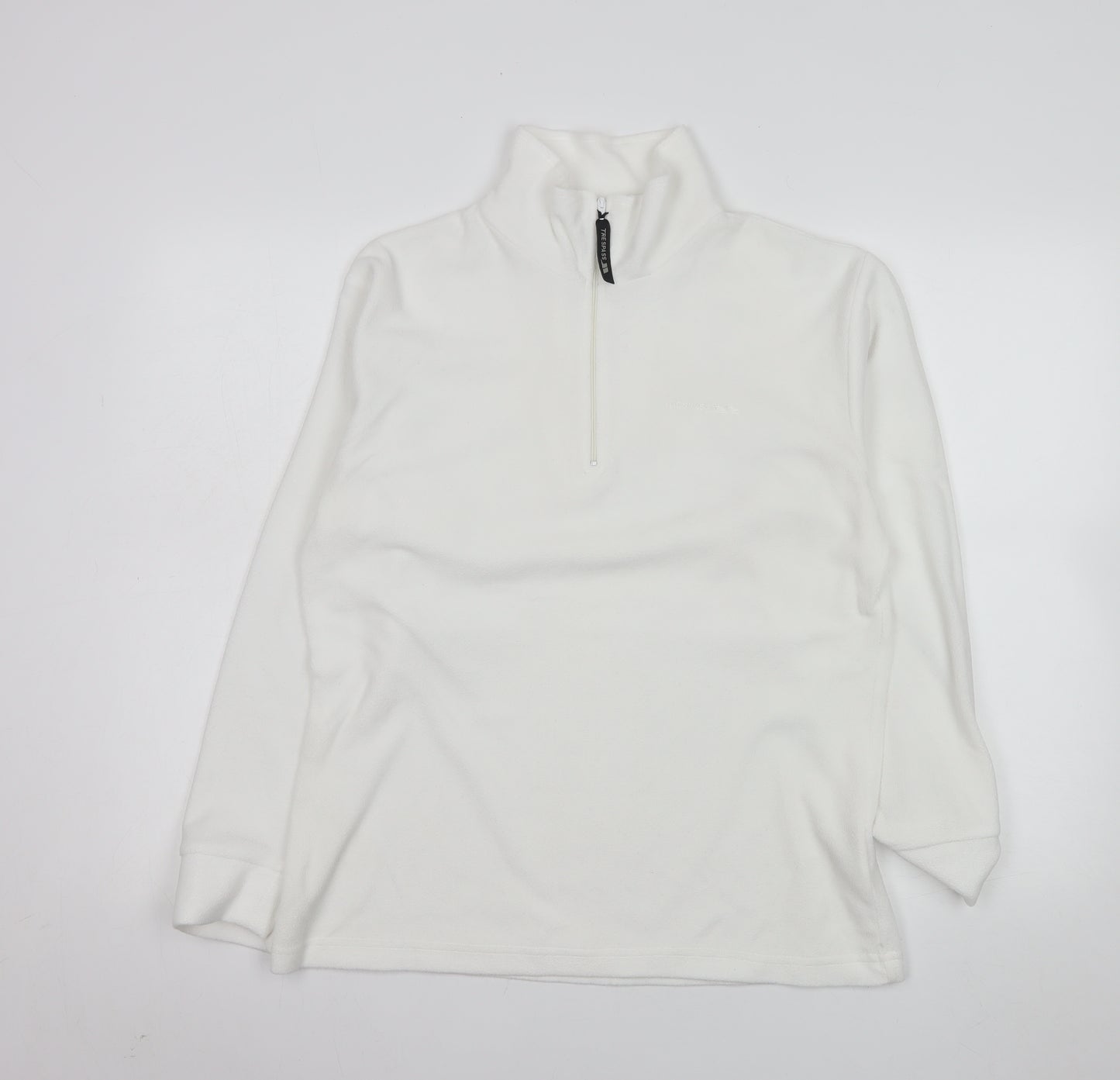 Trespass Women White Fleece 1/2 Zip Pullover Sweatshirt Size L