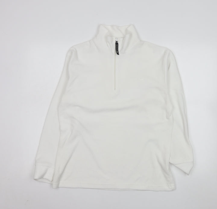 Trespass Women White Fleece 1/2 Zip Pullover Sweatshirt Size L