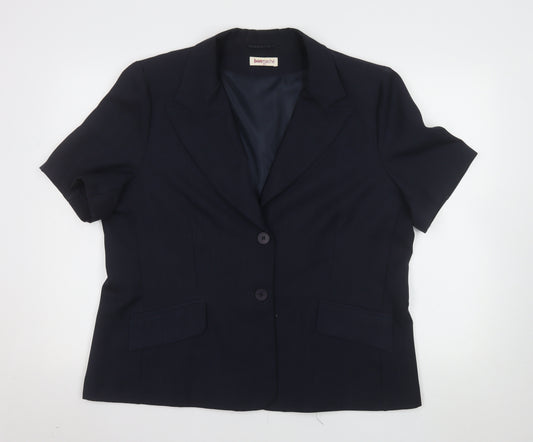 Bonmarché Women's Black Short Sleeve Collared Blouse Size 22