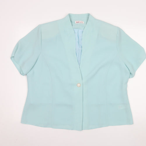 Bonmarché Women's Blue Short Sleeve Woven Blouse Size 22