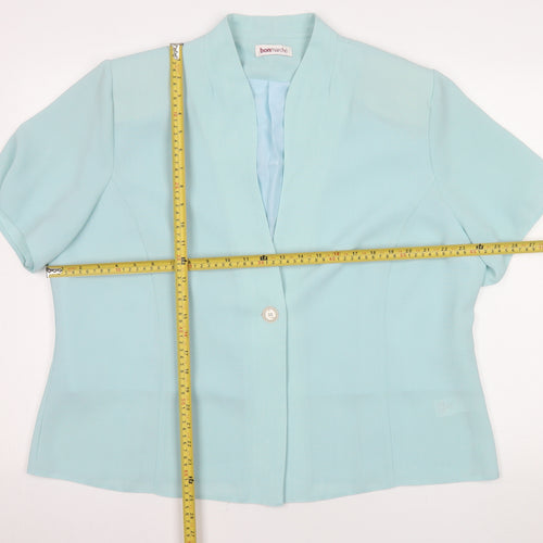 Bonmarché Women's Blue Short Sleeve Woven Blouse Size 22