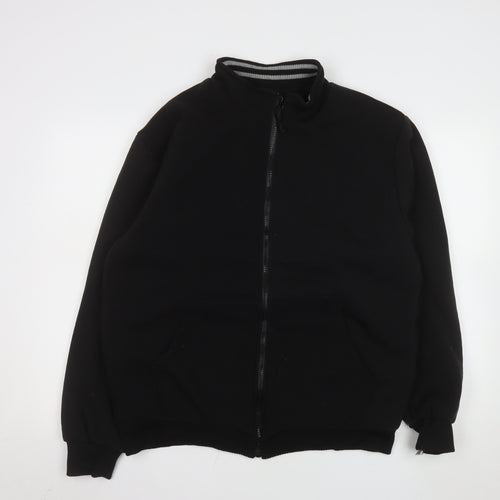 Elvor Men Black L Full Zip Fleece Lined Basic Jacket