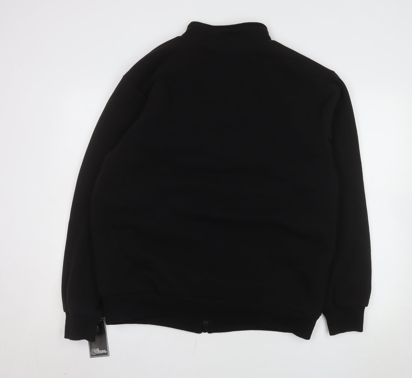 Elvor Men Black L Full Zip Fleece Lined Basic Jacket