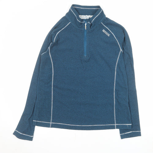 Regatta Women Blue 1/4 Zip Pullover Sweatshirt UK 12
