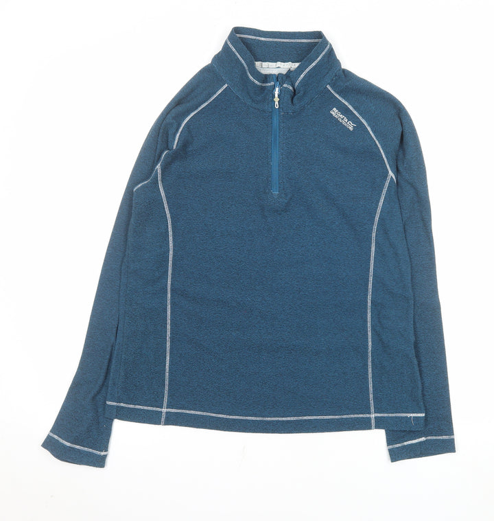 Regatta Women Blue 1/4 Zip Pullover Sweatshirt UK 12