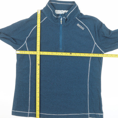 Regatta Women Blue 1/4 Zip Pullover Sweatshirt UK 12