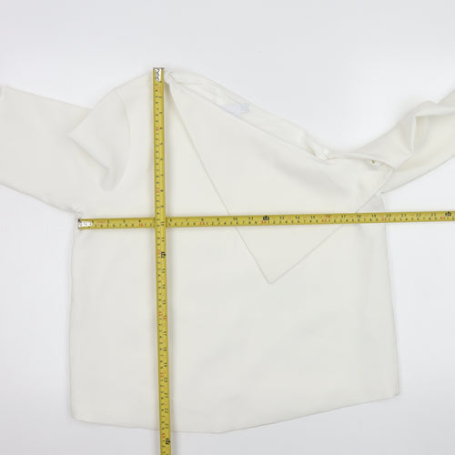 ASOS Women’s White One Shoulder Bell Sleeve Wrap Blouse Size 12
