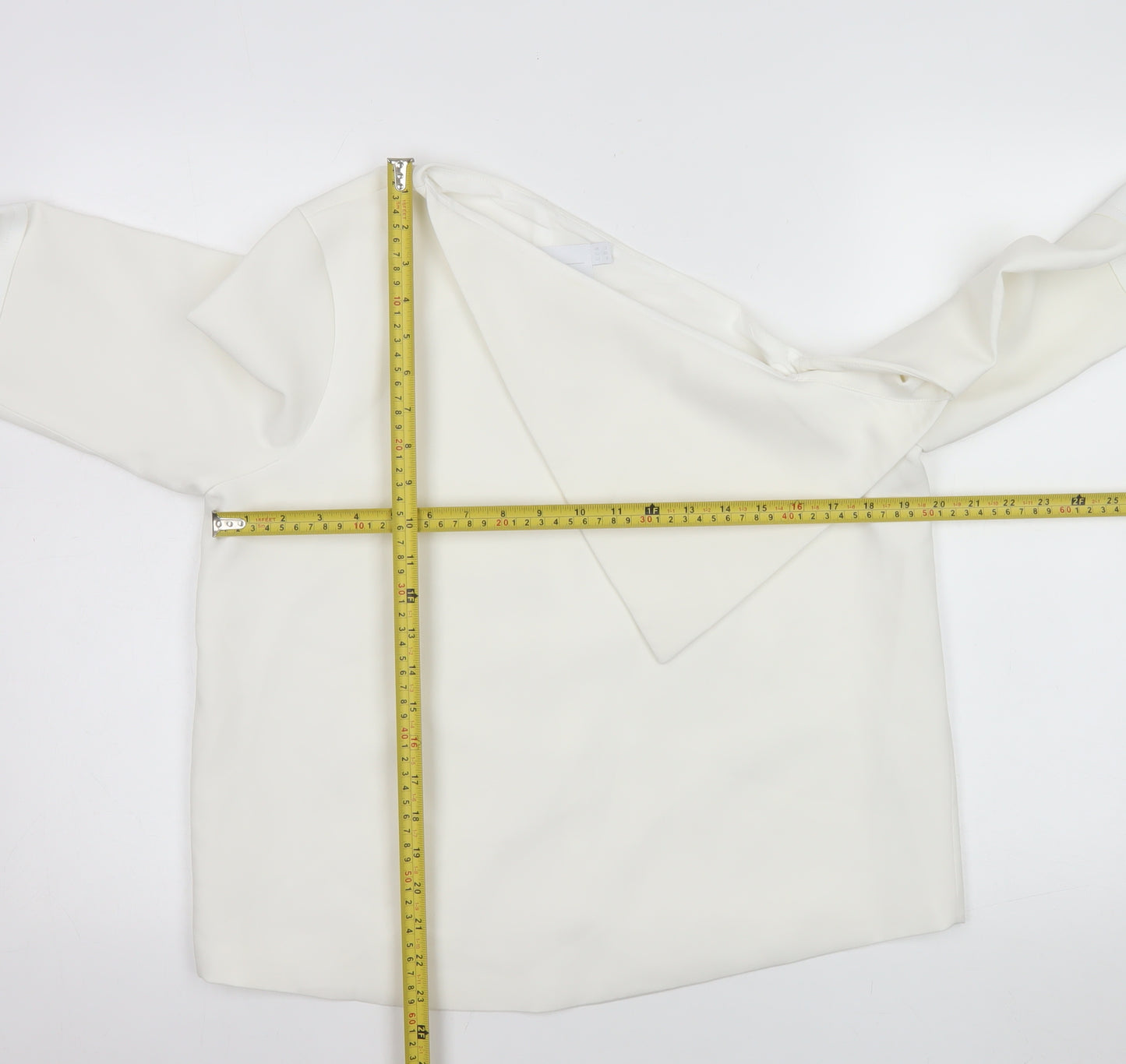 ASOS Women’s White One Shoulder Bell Sleeve Wrap Blouse Size 12
