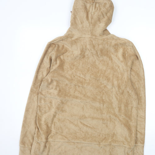 Cotton Traders Women Beige Pullover Hoodie Size 14 Corded Soft Warm Top