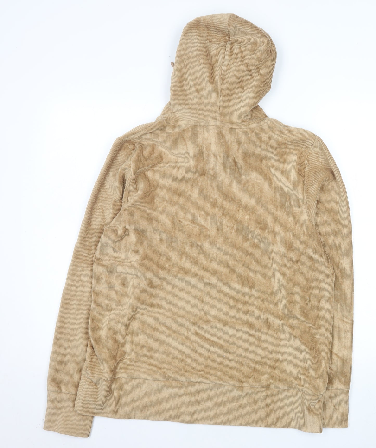 Cotton Traders Women Beige Pullover Hoodie Size 14 Corded Soft Warm Top