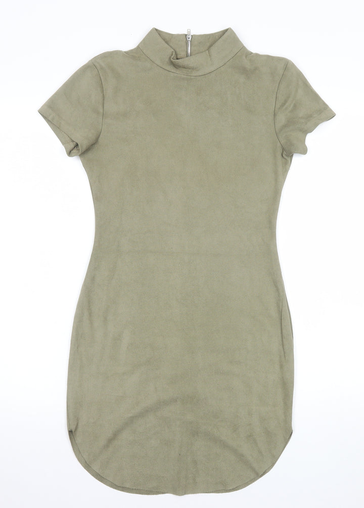 AX Paris Women Green Short Sleeve High Neck Bodycon Dress Size 8