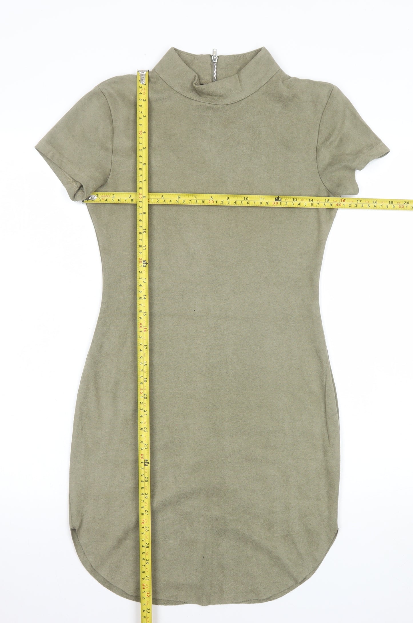 AX Paris Women Green Short Sleeve High Neck Bodycon Dress Size 8
