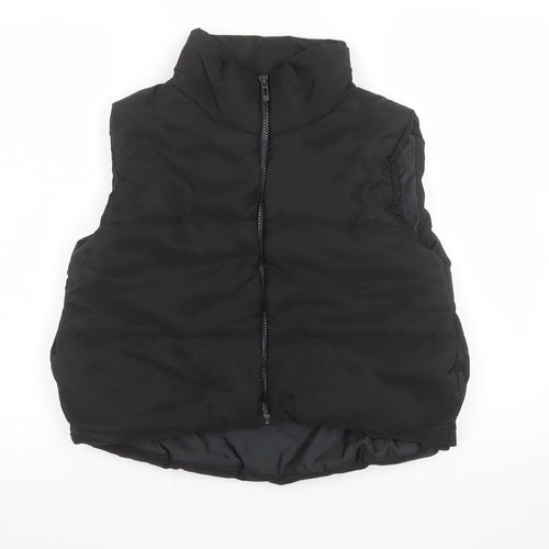 Rising Women's Black Polyester Puffer Waistcoat Size S