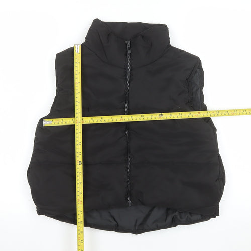 Rising Women's Black Polyester Puffer Waistcoat Size S