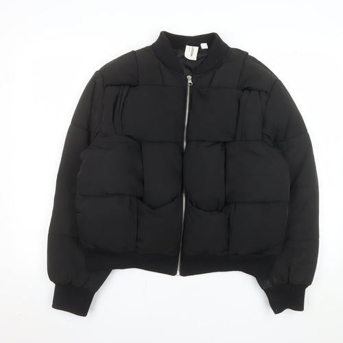 Collusion Women's Black Size 12 Puffer Bomber Jacket