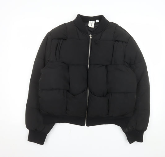 Collusion Women's Black Size 12 Puffer Bomber Jacket