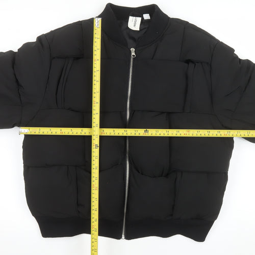 Collusion Women's Black Size 12 Puffer Bomber Jacket