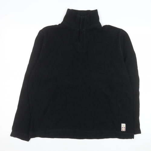 H.L Men’s Black 1/4 Zip Cotton Fleece Pullover Sweatshirt Size S