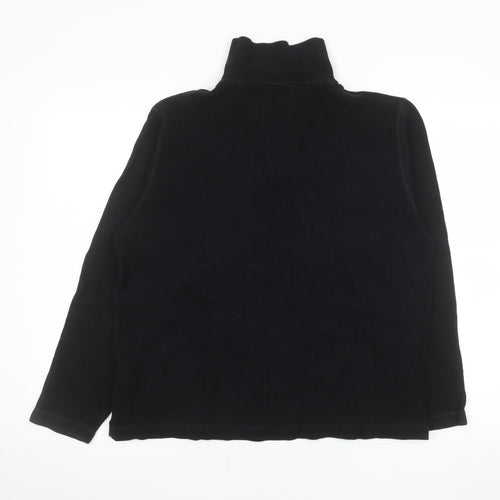 H.L Men’s Black 1/4 Zip Cotton Fleece Pullover Sweatshirt Size S