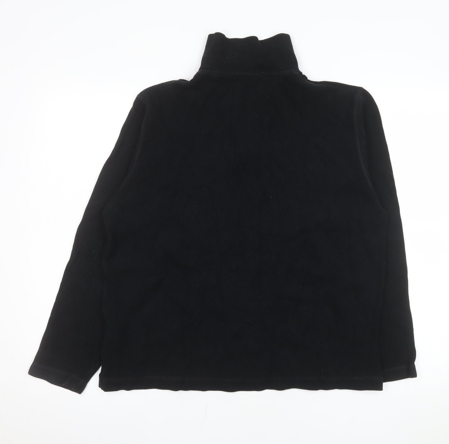 H.L Men’s Black 1/4 Zip Cotton Fleece Pullover Sweatshirt Size S