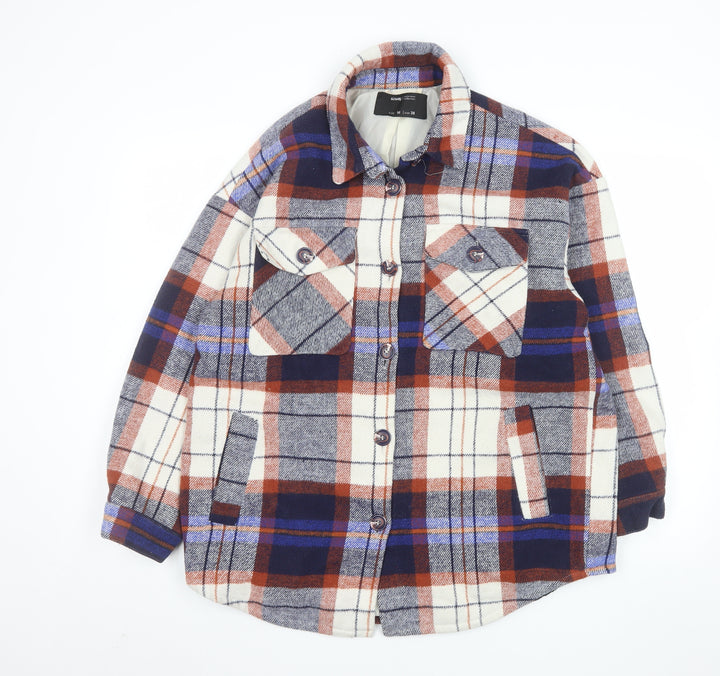Sinsay Men's Multicoloured Plaid Flannel Jacket M