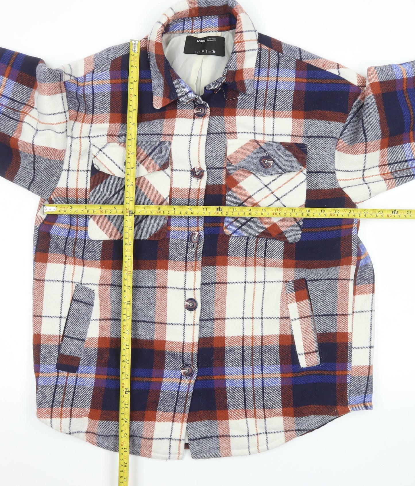 Sinsay Men's Multicoloured Plaid Flannel Jacket M